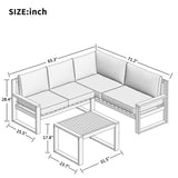 Clihome 3-Piece Acacia Wood Patio Sectional Set