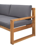 Clihome 3-Piece Acacia Wood Patio Sectional Set