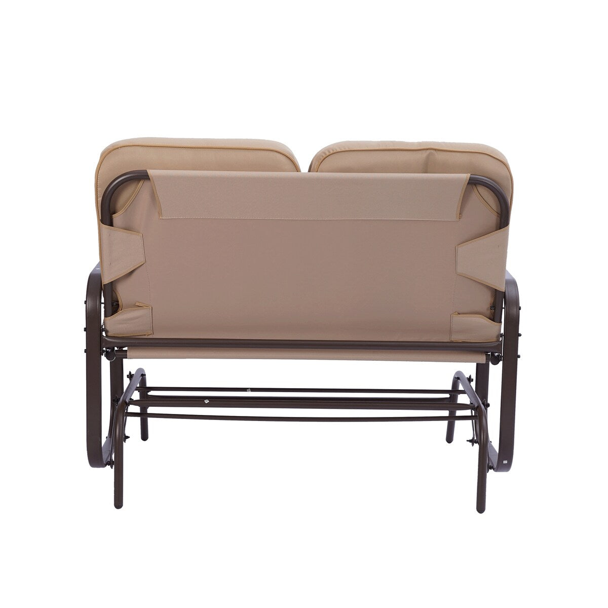 Clihome Double Sofa Patio Steel Frame Chair Set with Cushion