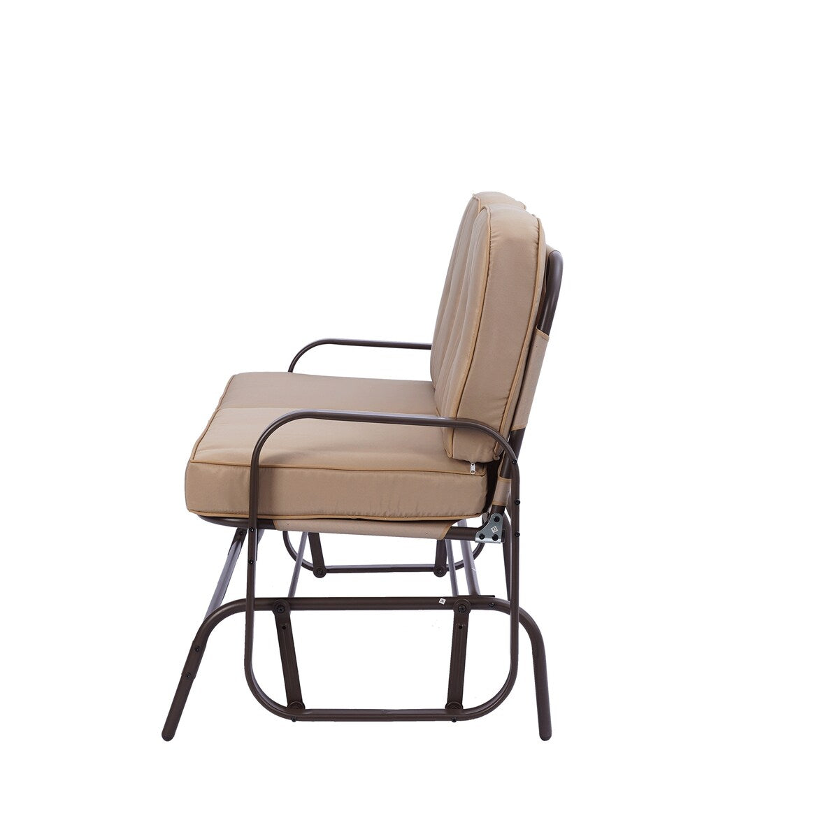 Clihome Double Sofa Patio Steel Frame Chair Set with Cushion