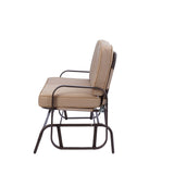 Clihome Double Sofa Patio Steel Frame Chair Set with Cushion