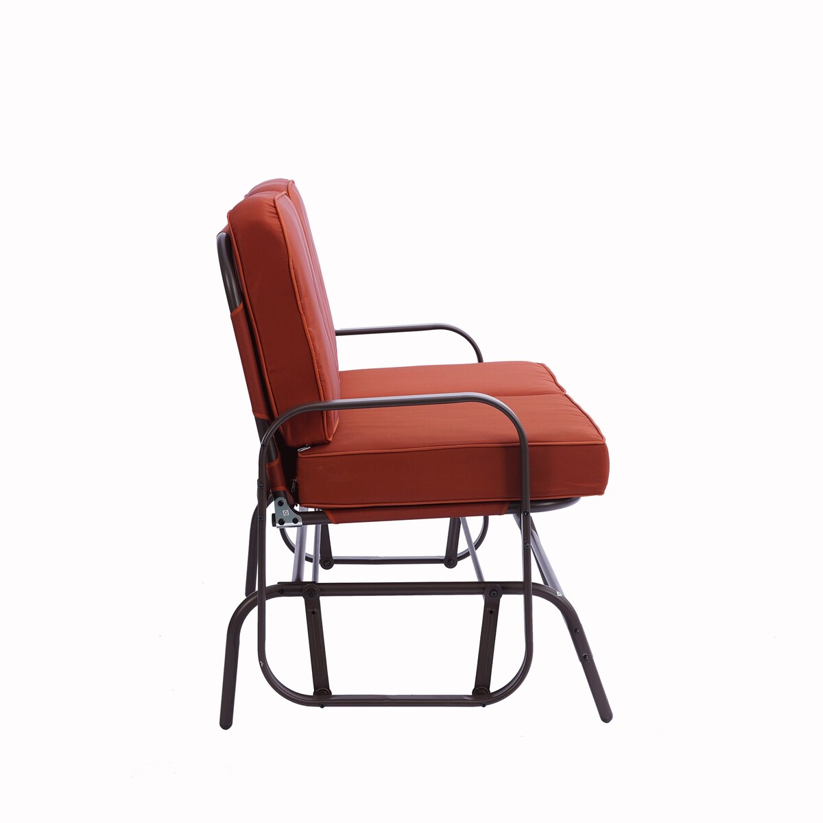 Clihome Double Sofa Patio Steel Frame Chair Set with Cushion