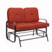 Clihome Double Sofa Patio Steel Frame Chair Set with Cushion