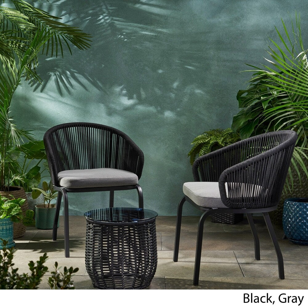 Boynton Outdoor Modern 2 Seater Chat Set by Christopher Knight Home