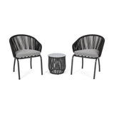 Boynton Outdoor Modern 2 Seater Chat Set by Christopher Knight Home