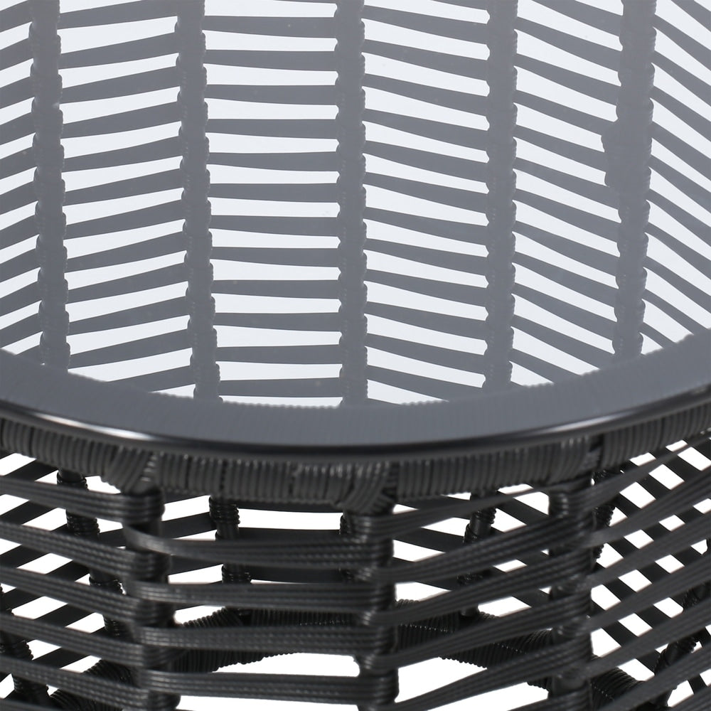 Boynton Outdoor Wicker Side Table with Tempered Glass Top by Christopher Knight Home - 15.50" W x 15.50" L x 15.50" H