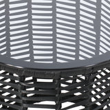 Boynton Outdoor Wicker Side Table with Tempered Glass Top by Christopher Knight Home - 15.50" W x 15.50" L x 15.50" H