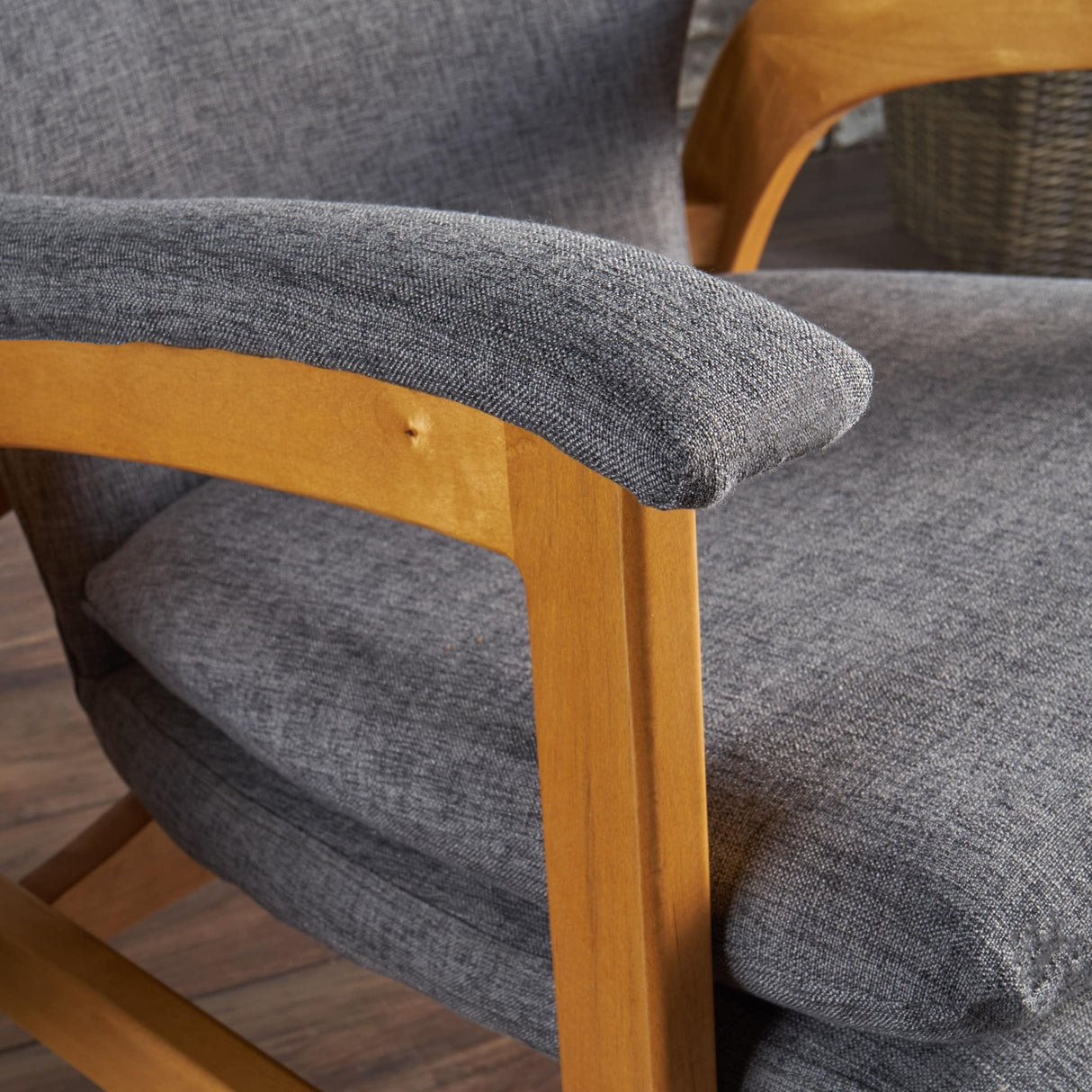 Braant Mid Century Fabric Rocking Chair by Christopher Knight Home