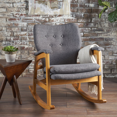 Braant Mid Century Fabric Rocking Chair by Christopher Knight Home