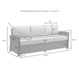 Crosley Bradenton 6Pc Outdoor Wicker Sofa Set W/Fire Table - 150.5 "W x 135 "D x 32.5 "H