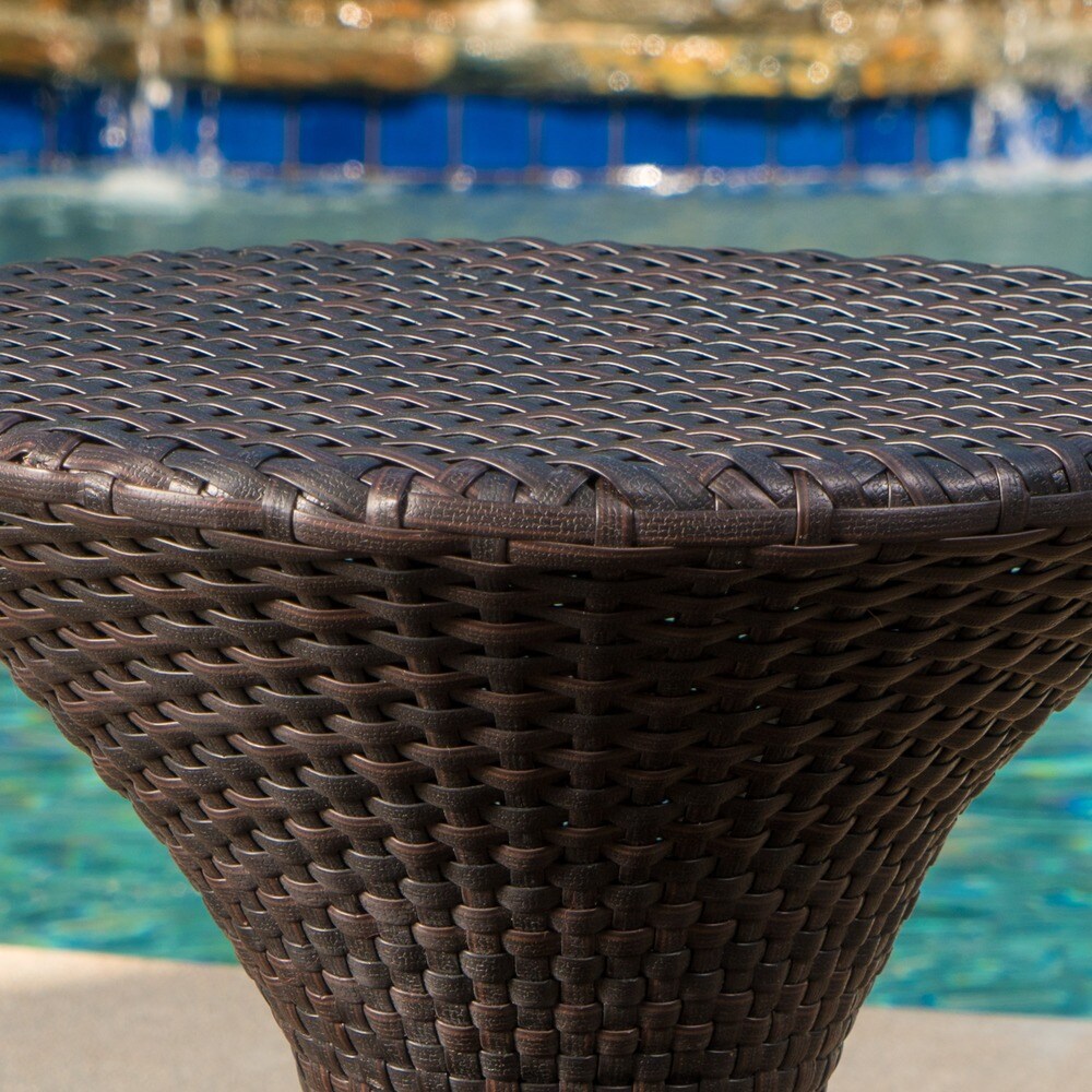 Bradford Outdoor 3-Piece Round Wicker Chat Set by Christopher Knight Home