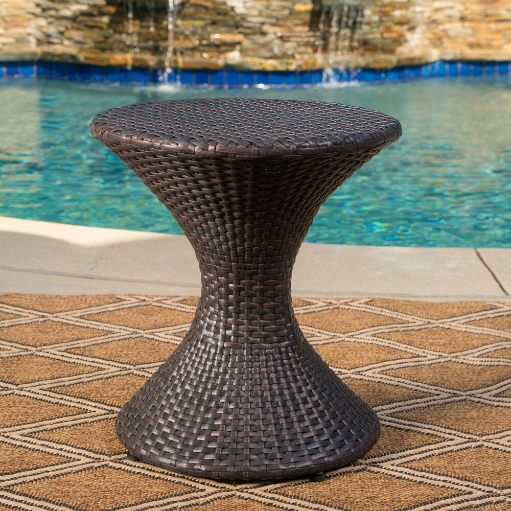 Bradford Outdoor 3-Piece Round Wicker Chat Set by Christopher Knight Home