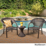 Bradford Outdoor 3-Piece Round Wicker Chat Set by Christopher Knight Home