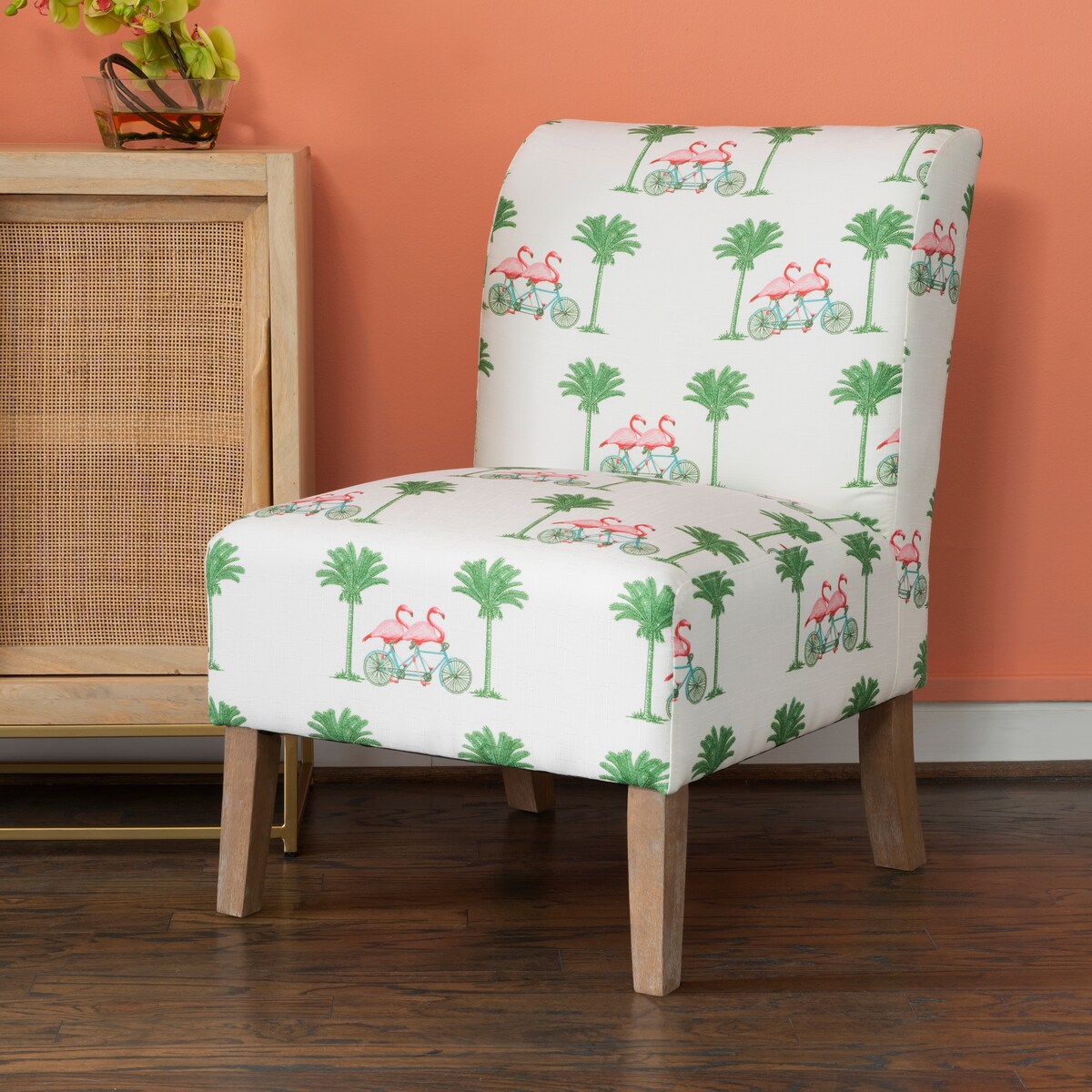 Bradford Slipper Chair, Pink Flamingo