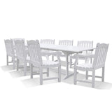 Bradley Rectangular Extension Table and Armchair Outdoor Wood Dining Set