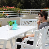 Bradley Rectangular Extension Table and Armchair Outdoor Wood Dining Set