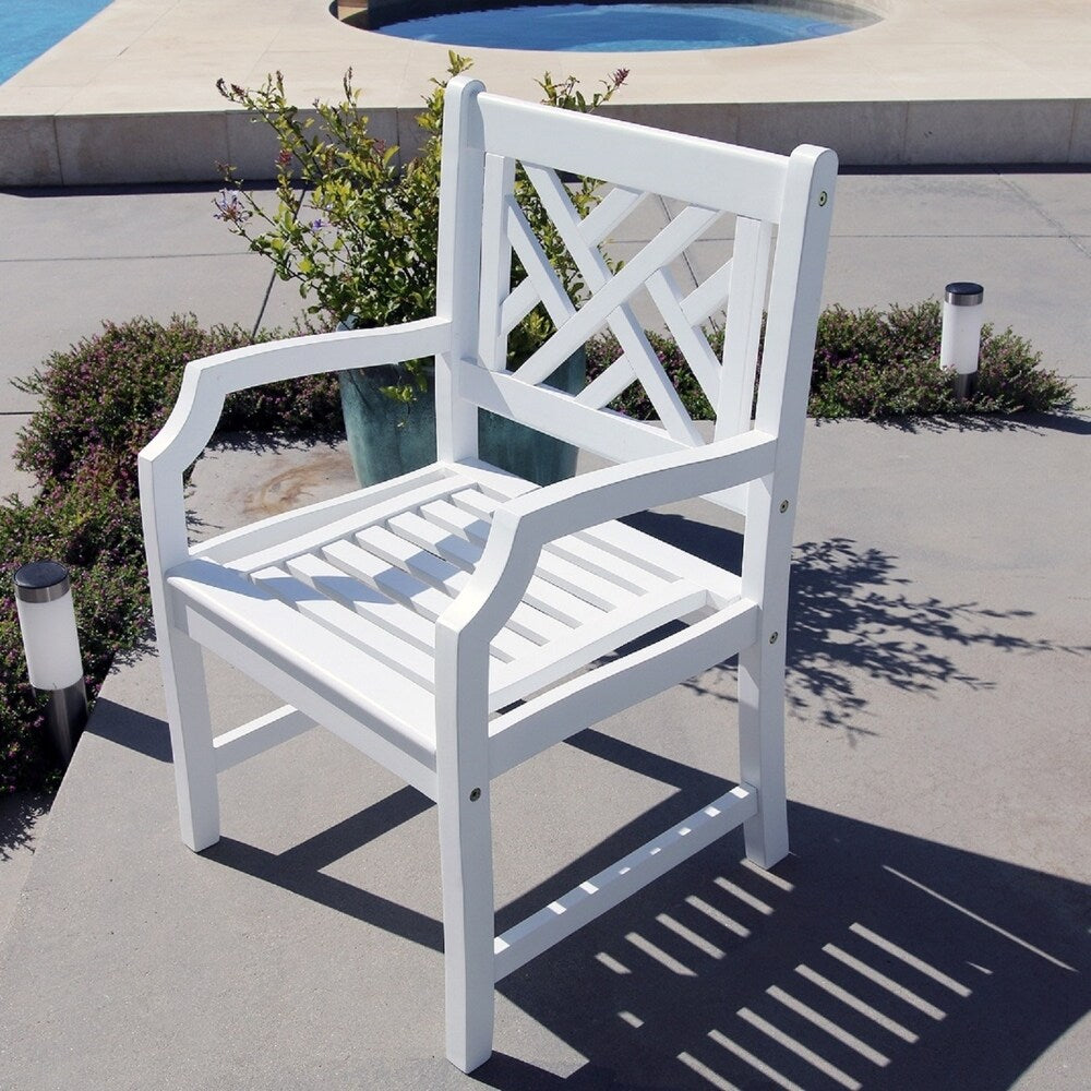 Bradley Rectangular Extension Table and Armchair Outdoor Wood Dining Set