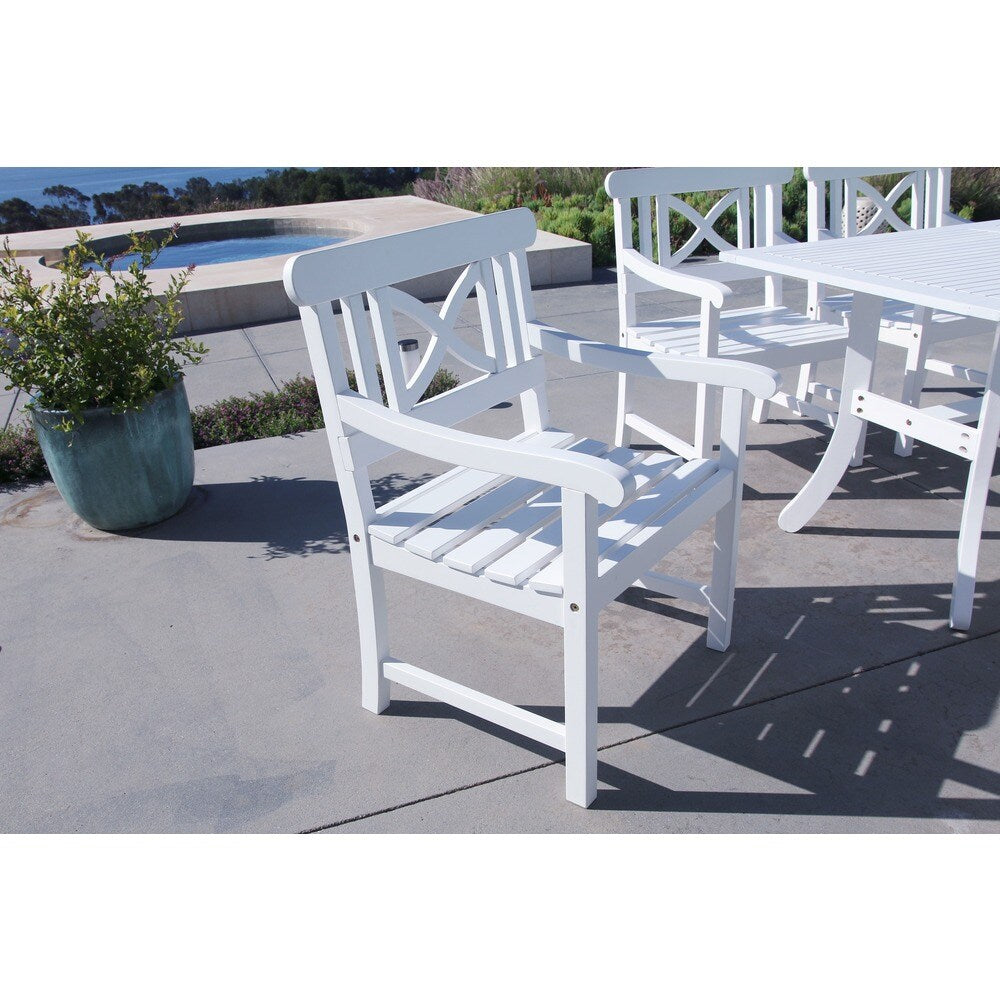 Bradley Rectangular Table and Arm Chair Outdoor Wood Dining Set