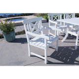 Bradley Rectangular Table and Arm Chair Outdoor Wood Dining Set