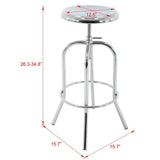 Brage Living Adjustable Metal Barstool Chrome (Set of 2)