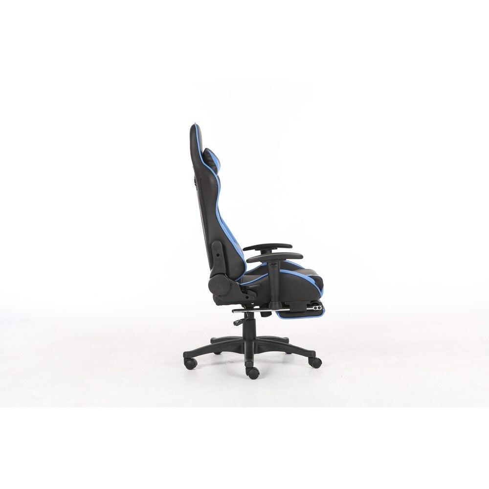 Brage Living PU Leather Racing Gaming Chair with Headrest Lumbar Support and Retractable Footrest