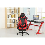 Brage Living PU Leather Racing Gaming Chair with Headrest Lumbar Support and Retractable Footrest