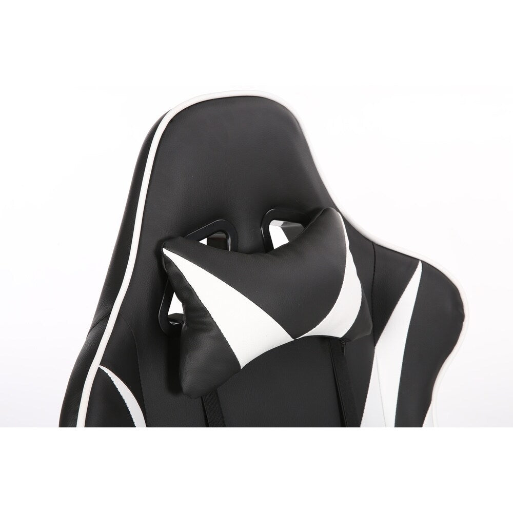 Brage Living PU Leather Racing Gaming Chair with Headrest Lumbar Support and Retractable Footrest