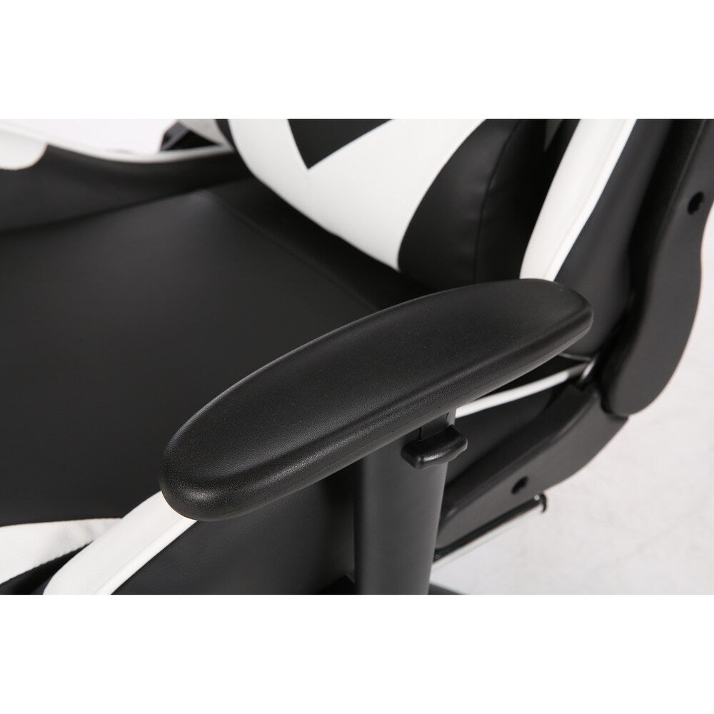 Brage Living PU Leather Racing Gaming Chair with Headrest Lumbar Support and Retractable Footrest