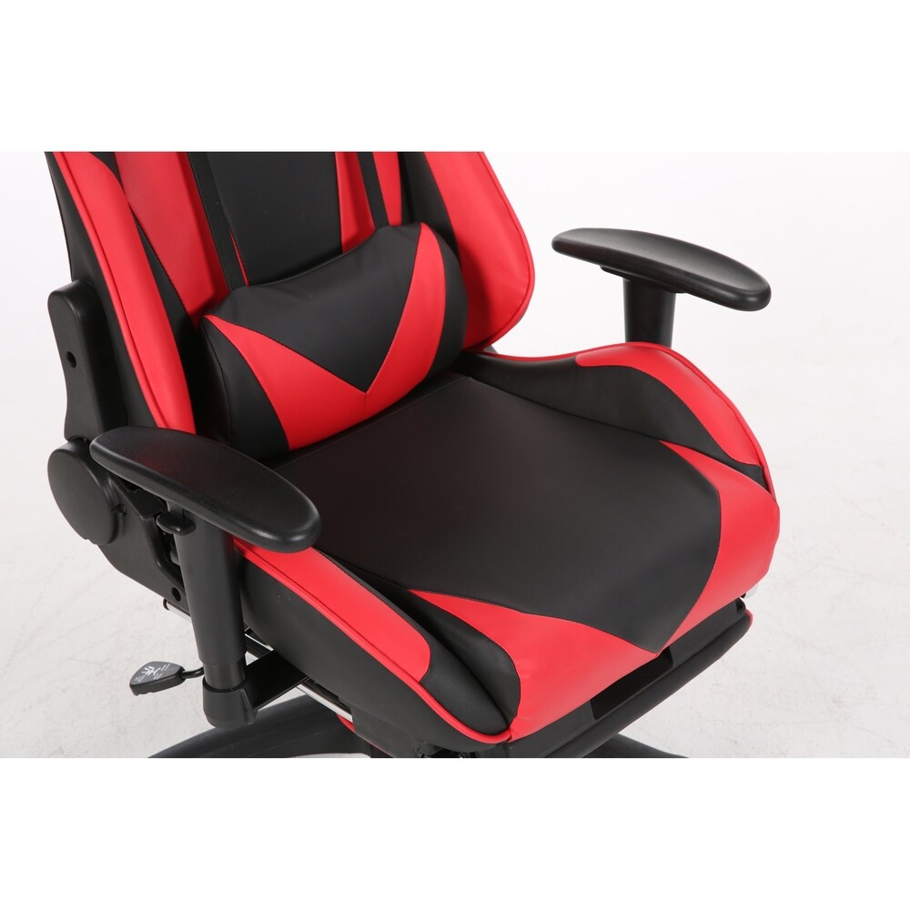 Brage Living PU Leather Racing Gaming Chair with Headrest Lumbar Support and Retractable Footrest