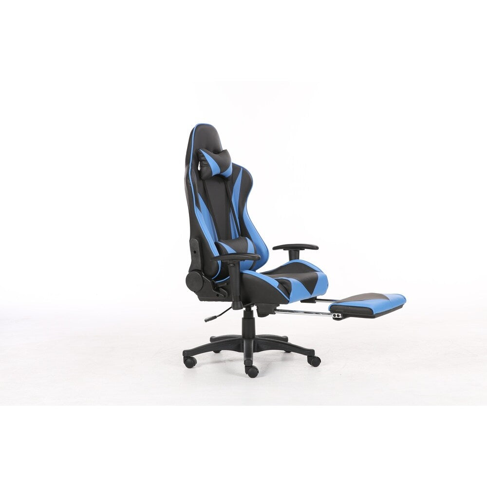 Brage Living PU Leather Racing Gaming Chair with Headrest Lumbar Support and Retractable Footrest