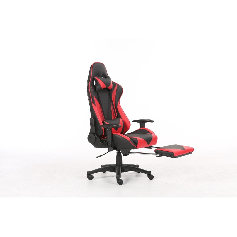 Brage Living PU Leather Racing Gaming Chair with Headrest Lumbar Support and Retractable Footrest
