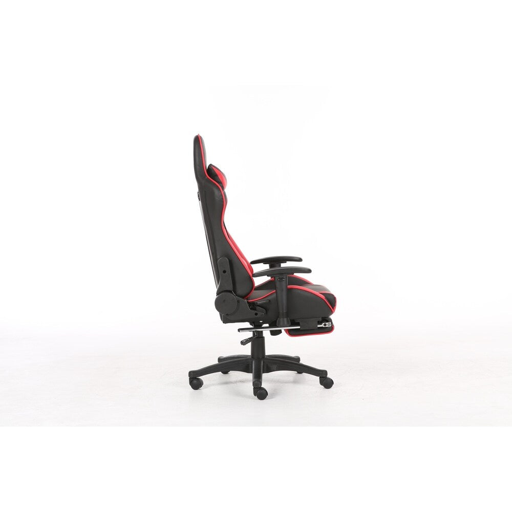 Brage Living PU Leather Racing Gaming Chair with Headrest Lumbar Support and Retractable Footrest