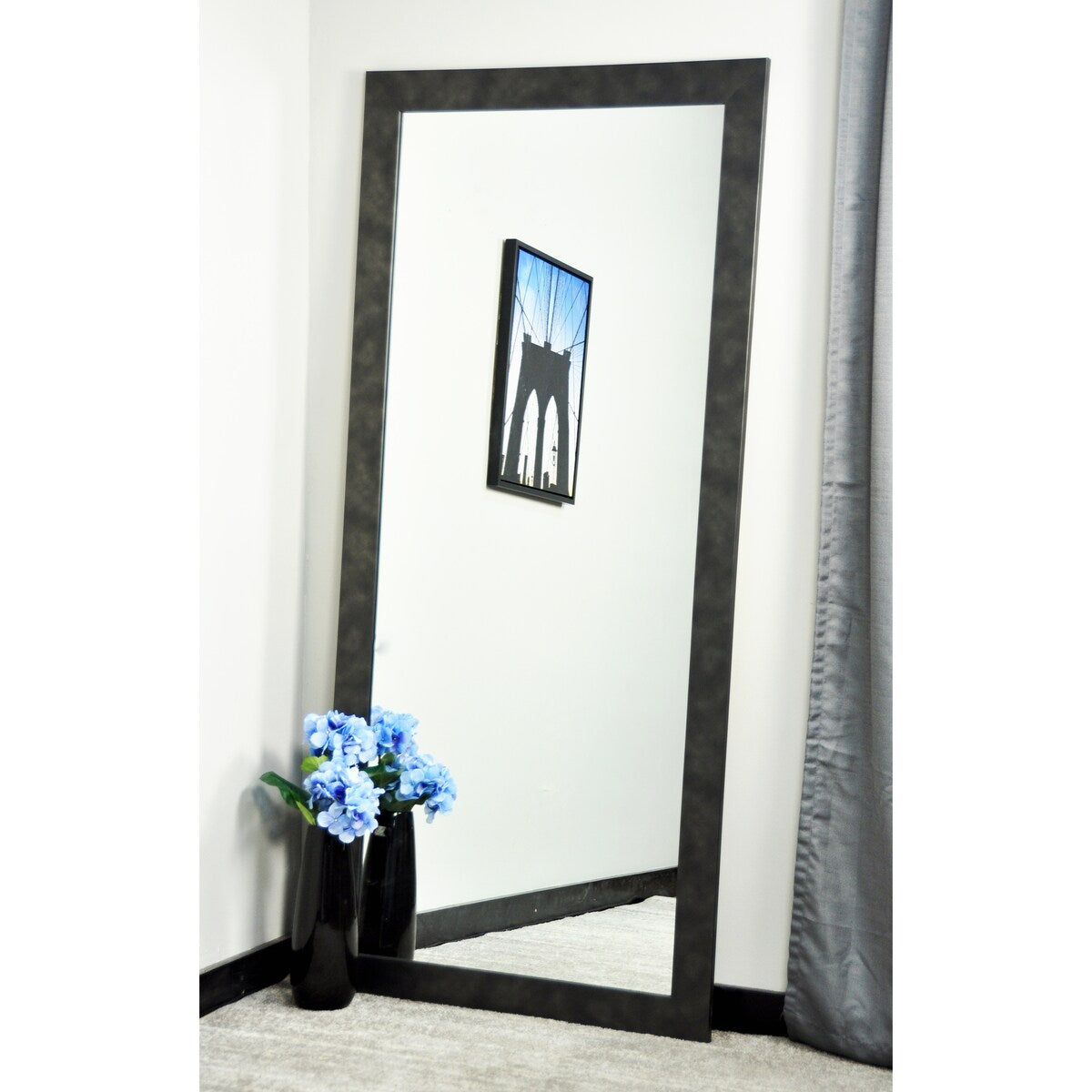 BrandtWorks Clouded Gunmetal Framed Floor Mirror