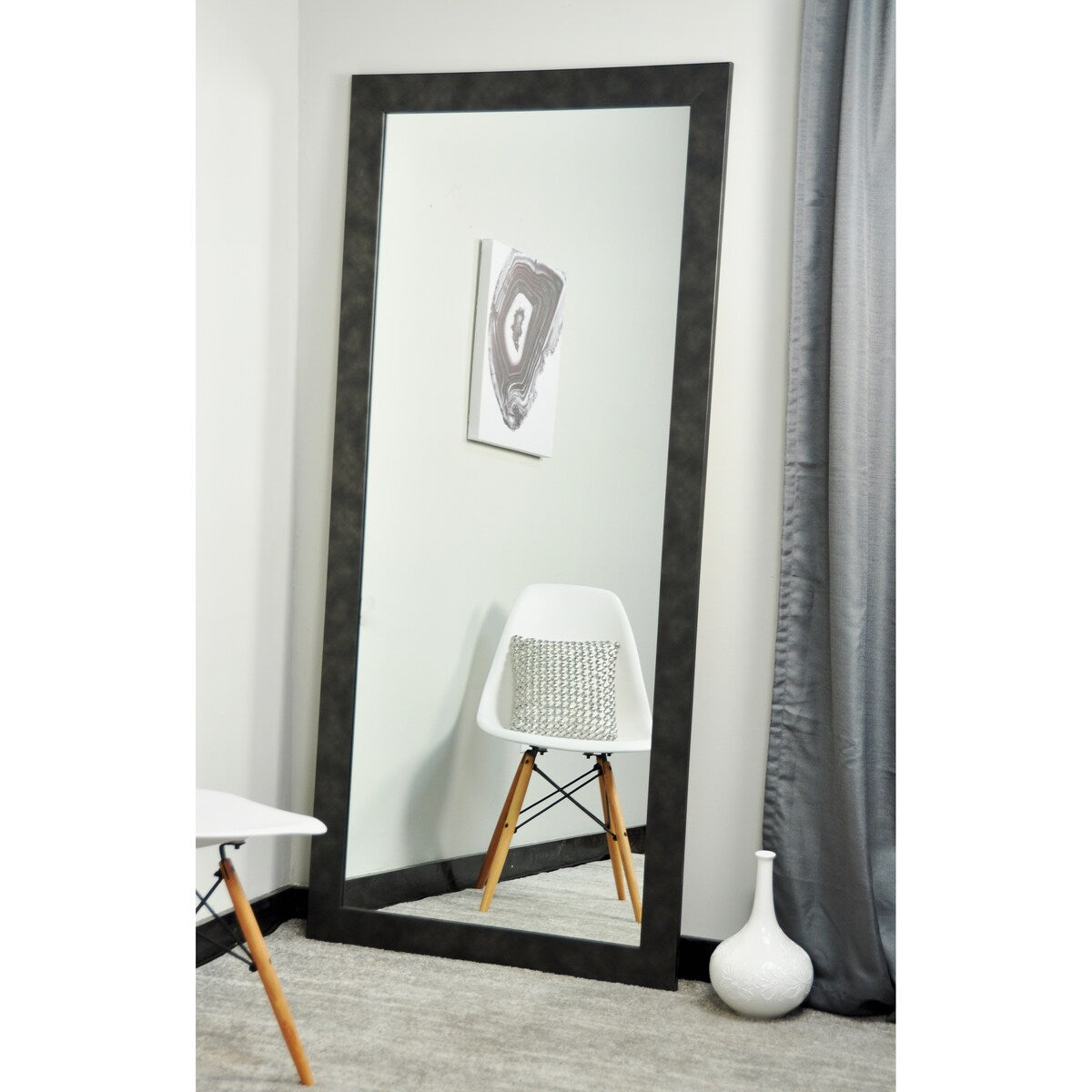 BrandtWorks Clouded Gunmetal Framed Floor Mirror