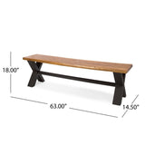 Brandywine Outdoor 6-Piece Rectangle Wicker Wood Dining Set by Christopher Knight Home