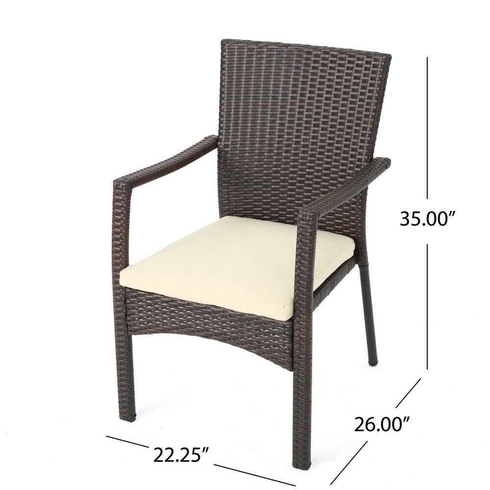 Brandywine Outdoor 6-Piece Rectangle Wicker Wood Dining Set by Christopher Knight Home