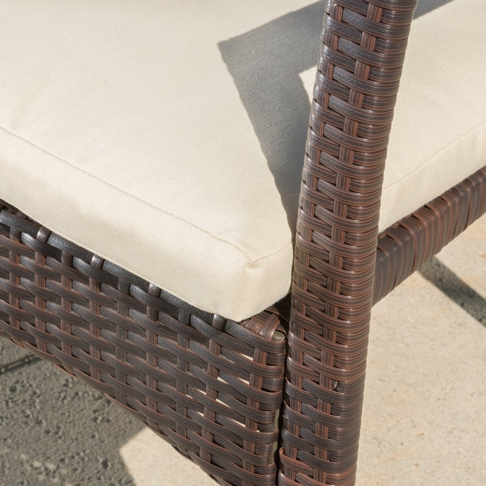 Brandywine Outdoor 6-Piece Rectangle Wicker Wood Dining Set by Christopher Knight Home