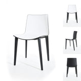 Branka Modern Two-Toned Polypropylene Dining Chairs with Wooden Legs (set of 2)