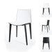 Branka Modern Two-Toned Polypropylene Dining Chairs with Wooden Legs (set of 2)