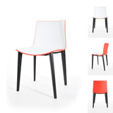 Branka Modern Two-Toned Polypropylene Dining Chairs with Wooden Legs (set of 2)