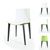 Branka Modern Two-Toned Polypropylene Dining Chairs with Wooden Legs (set of 2)