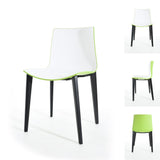 Branka Modern Two-Toned Polypropylene Dining Chairs with Wooden Legs (set of 2)