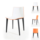 Branka Modern Two-Toned Polypropylene Dining Chairs with Wooden Legs (set of 2)