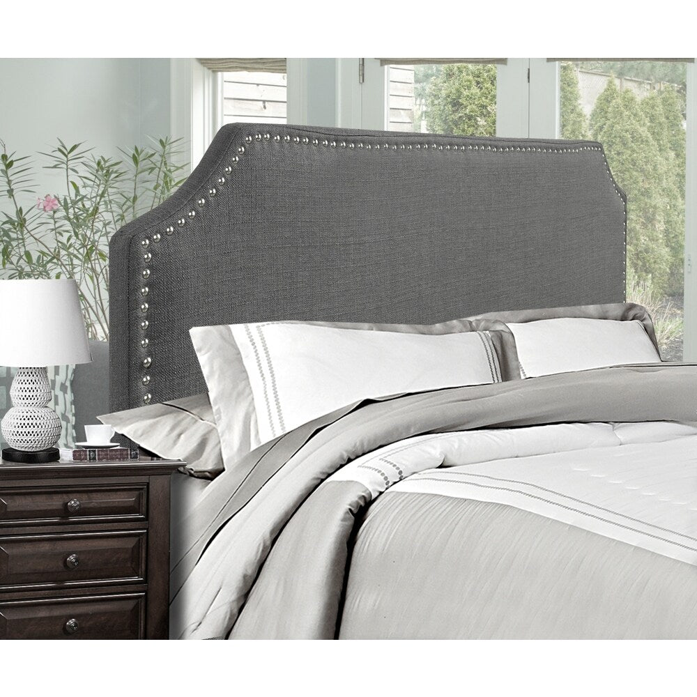 Brassex 1510QF-GR-Florencio Grey Fabric Queen/Full-size Headboard