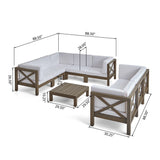 Brava 9-piece Acacia Wood Sectional Sofa Set by Christopher Knight Home