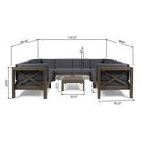 Brava Acacia Wood Outdoor Sectional Sofa by Christopher Knight Home