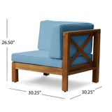Brava Acacia Wood Outdoor Sectional Sofa by Christopher Knight Home