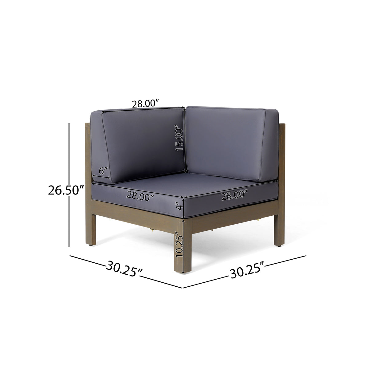 Brava Acacia Wood Outdoor Sectional Sofa by Christopher Knight Home