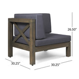 Brava Acacia Wood Outdoor Sectional Sofa by Christopher Knight Home