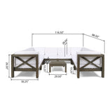 Brava Acacia Wood Outdoor Sectional Sofa by Christopher Knight Home